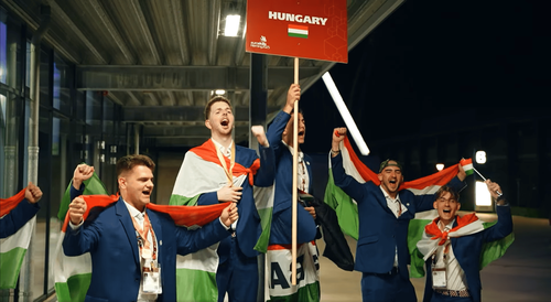 Euroskills magyar csapat éljenez